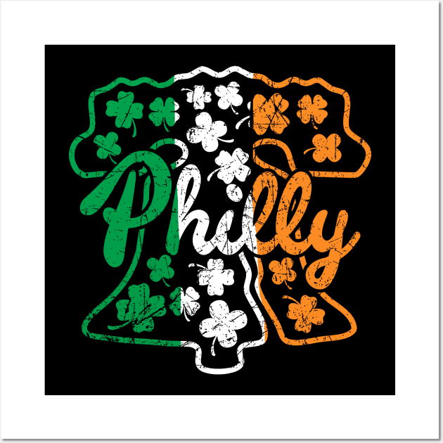 Philadelphia Liberty Bell Shamrock Irish St. Patrick's Day Irish Flag Wall Art by TeeCreations